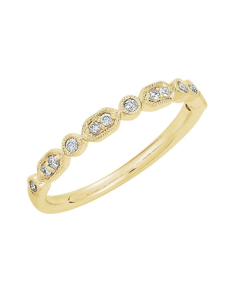 Anel Cravejado Empilhável em Ouro 14k com Diamantes Naturais – Modelo 10