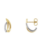 Brinco Meia Argola Orgânico em Ouro 14k com Diamantes Naturais