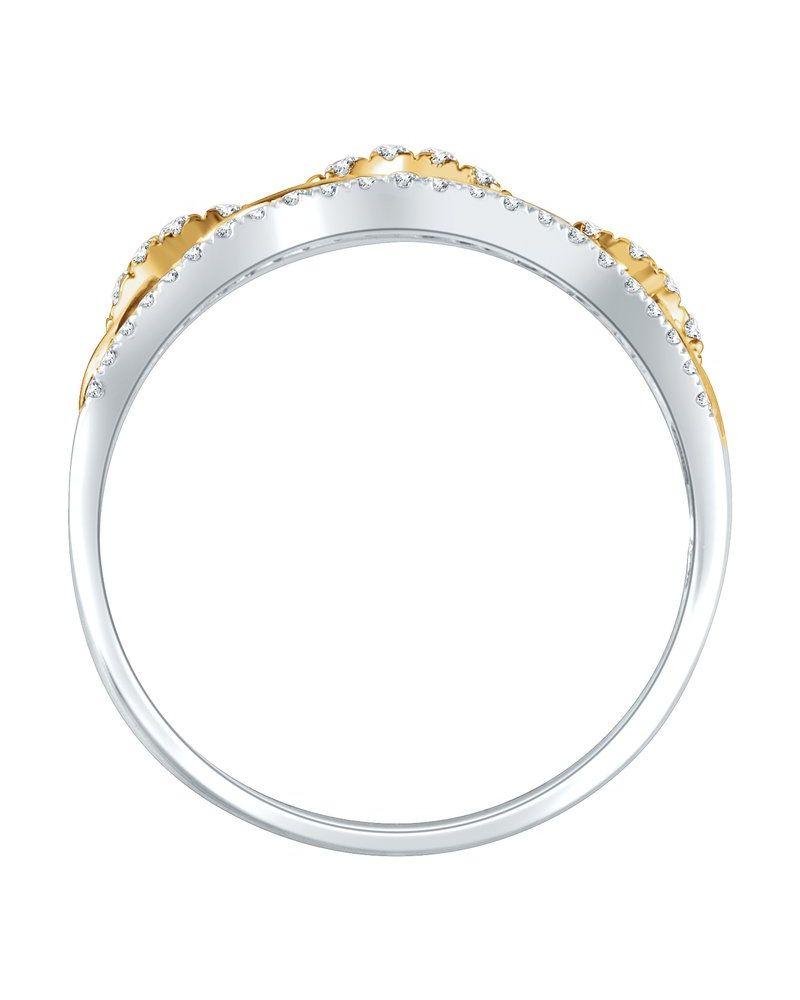 Anel Elos Cravejado em Ouro 14k com Diamantes Naturais – Modelo 2