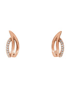 Brinco Meia Argola Orgânico em Ouro 14k com Diamantes Naturais