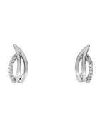 Brinco Meia Argola Orgânico em Ouro 14k com Diamantes Naturais