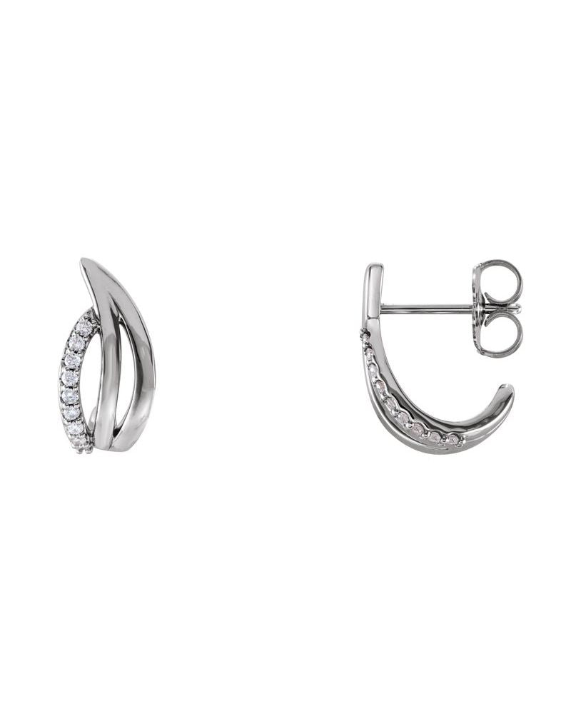 Brinco Meia Argola Orgânico em Ouro 14k com Diamantes Naturais