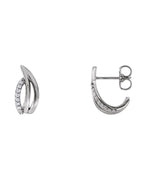 Brinco Meia Argola Orgânico em Ouro 14k com Diamantes Naturais