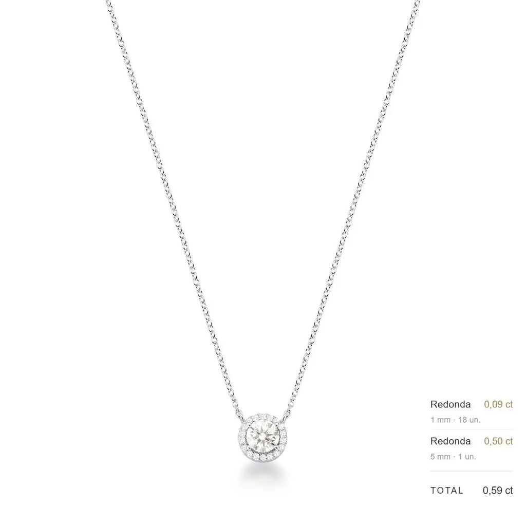 Colar de Prata 925 com Pedras Moissanite 5mm