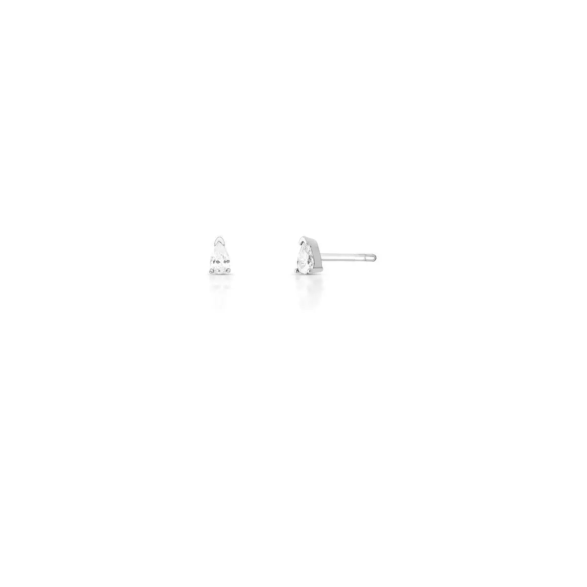 Brinco de Prata 925 de Gota com Cristal