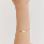 Pulseira de Prata 925 Kids com Placa Oval Lisa