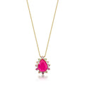 Corrente Folheada a Ouro com Pingente de Gota Fusion Rosa