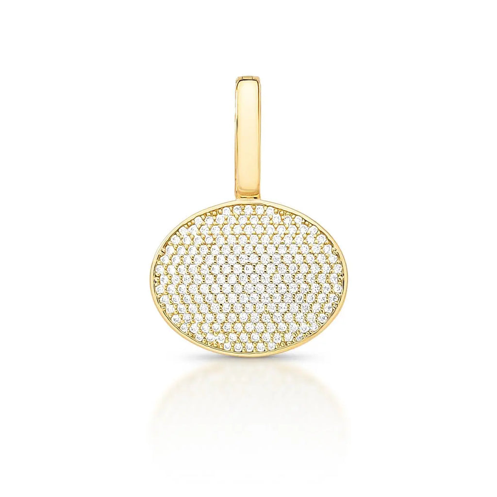 Pingente Folheado a Ouro com Fecho Oval em Zircônias
