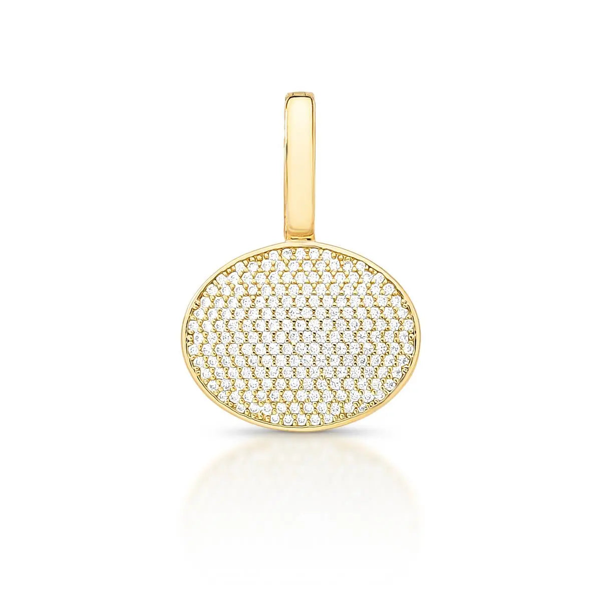 Pingente Folheado a Ouro com Fecho Oval em Zircônias