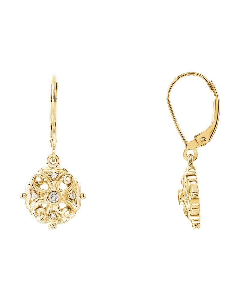 Brinco Filigrana em Ouro 14k com Diamantes Naturais – Modelo 2