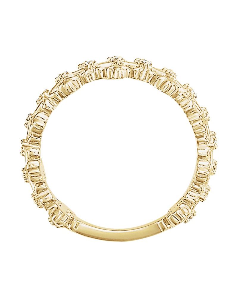 Anel Cruz em Ouro 14k com Diamantes Naturais – Modelo 3