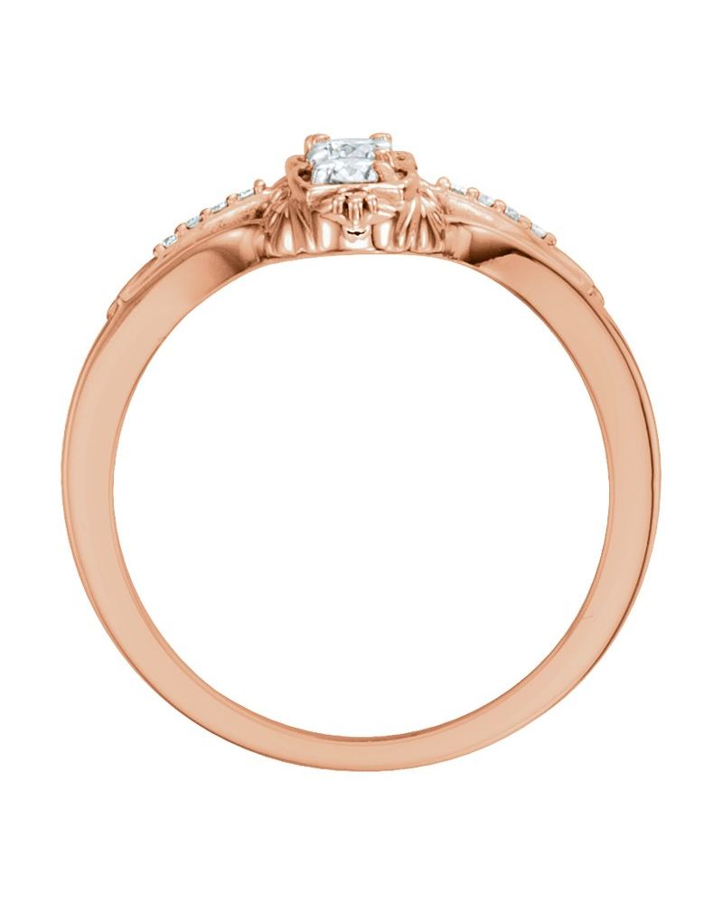 Anel Três Pedras Vintage em Ouro 14k com Diamantes Naturais – Modelo 2