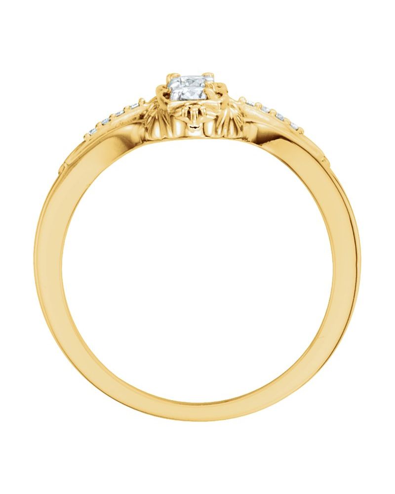 Anel Três Pedras Vintage em Ouro 14k com Diamantes Naturais – Modelo 2