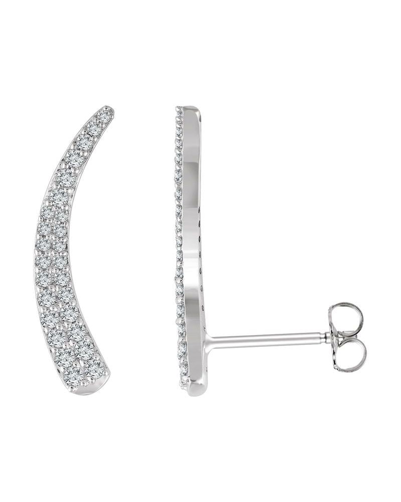 Brinco Ear Climber em Ouro 14k com Diamantes Naturais – Modelo 2