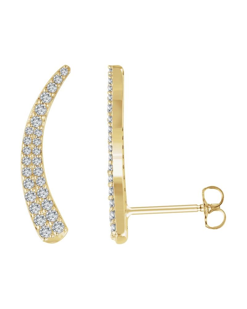 Brinco Ear Climber em Ouro 14k com Diamantes Naturais – Modelo 2