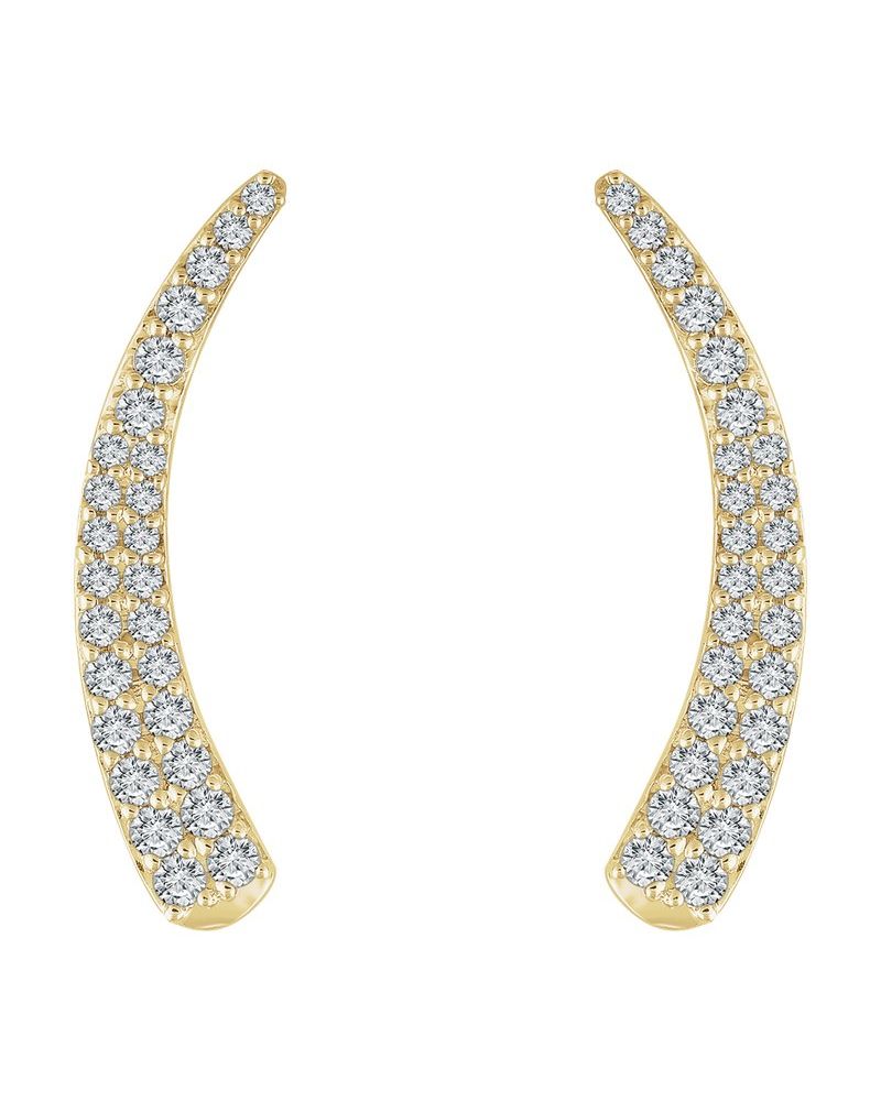 Brinco Ear Climber em Ouro 14k com Diamantes Naturais – Modelo 2