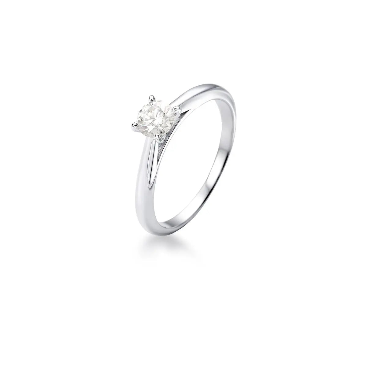 Anel de Prata 925 Solitário com Pedra Moissanite 5mm