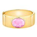 Bracelete Folheado a Ouro Oval com Cristal