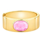 Bracelete Folheado a Ouro Oval com Cristal