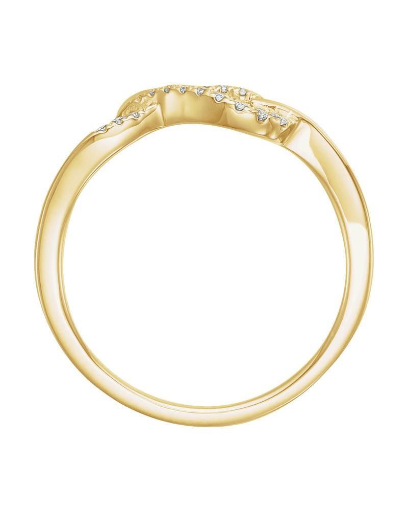 Anel Nó em Ouro 14k com Diamantes Naturais