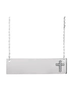 Colar Cruz para Gravação em Ouro 14k com Diamantes Naturais – Modelo 2