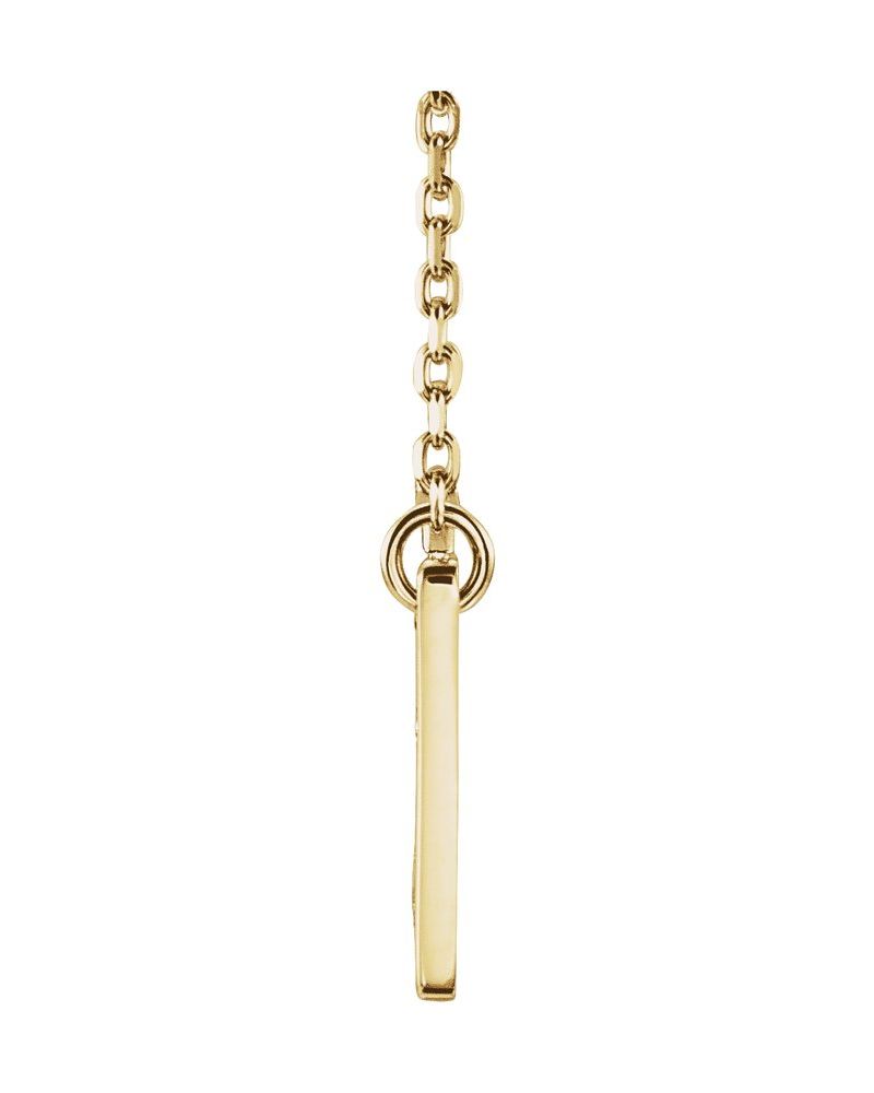 Colar Cruz para Gravação em Ouro 14k com Diamantes Naturais – Modelo 2