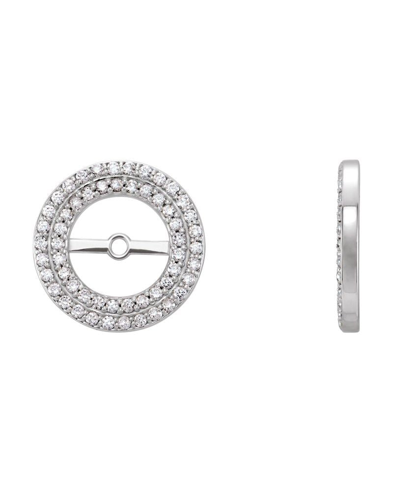 Jaqueta para Brinco Duplo Halo em Ouro 14k com Diamantes Naturais