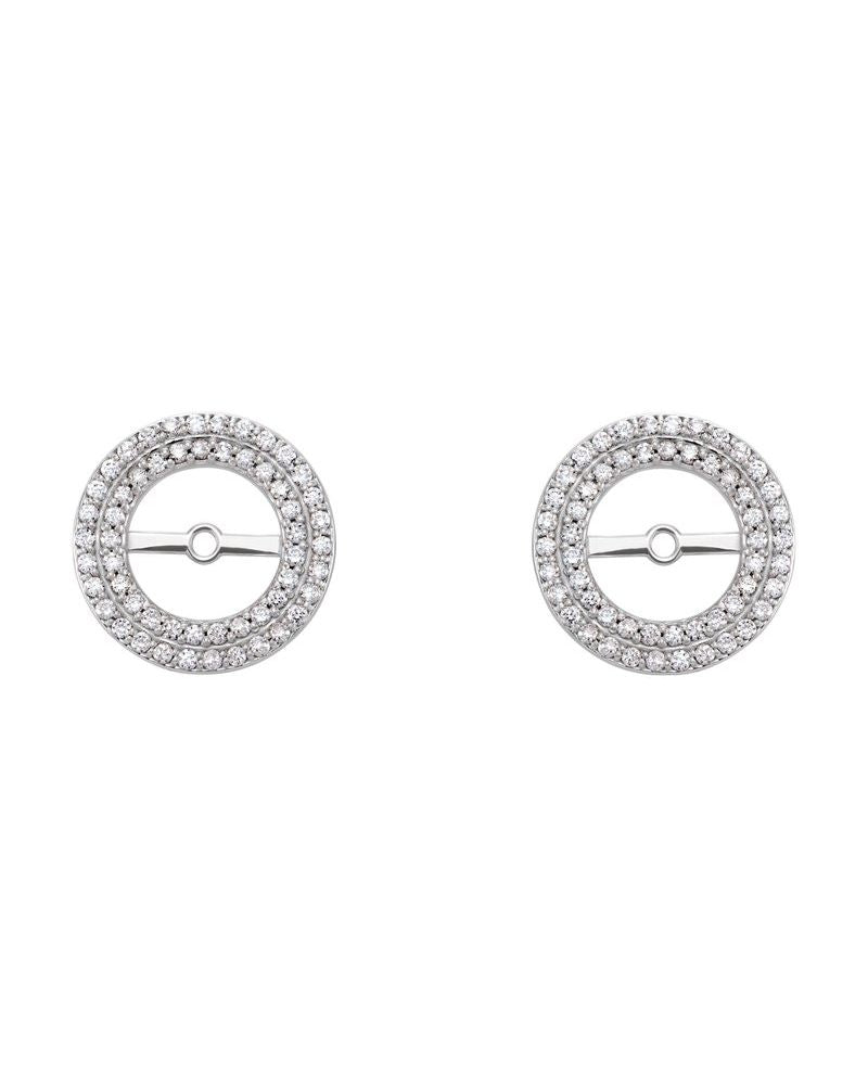 Jaqueta para Brinco Duplo Halo em Ouro 14k com Diamantes Naturais