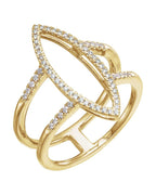 Anel Geométrico em Ouro 14k com Diamantes Naturais – Modelo 8