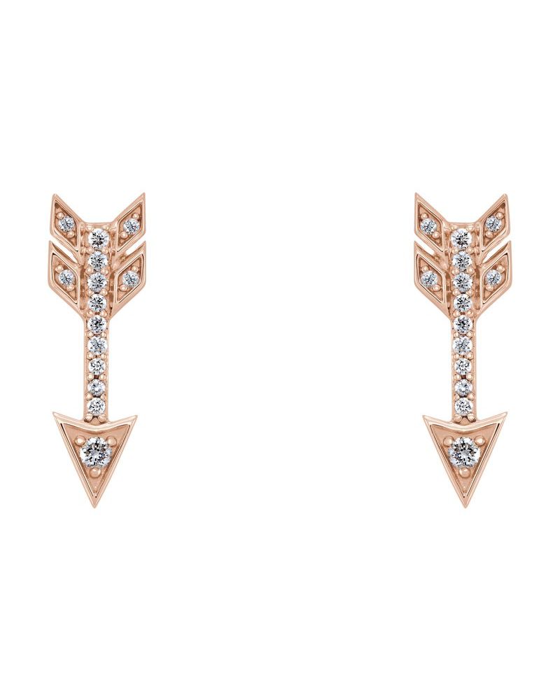 Brinco Flecha em Ouro 14k com Diamantes Naturais