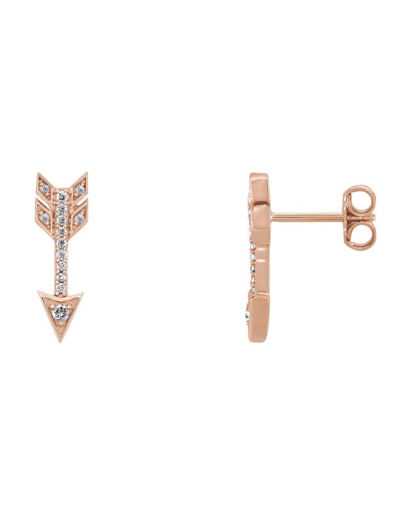 Brinco Flecha em Ouro 14k com Diamantes Naturais