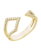 Anel Geométrico em Ouro 14k com Diamantes Naturais – Modelo 2