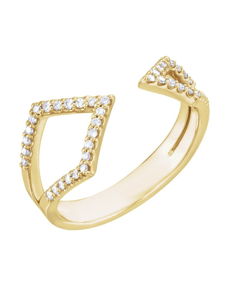 Anel Geométrico em Ouro 14k com Diamantes Naturais – Modelo 2