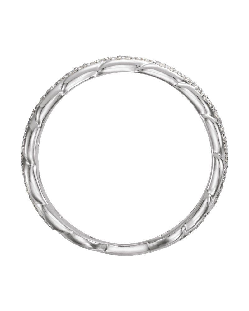 Anel Elos de Corrente Empilhável em Ouro 14k com Diamantes Naturais