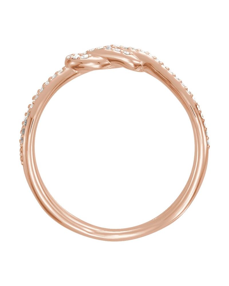 Anel Nó Cravejado em Ouro 14k com Diamantes Naturais – Modelo 4