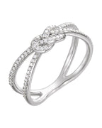 Anel Nó Cravejado em Ouro 14k com Diamantes Naturais – Modelo 4