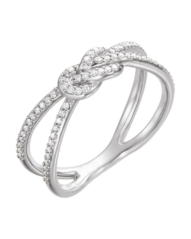 Anel Nó Cravejado em Ouro 14k com Diamantes Naturais – Modelo 4