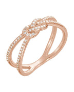 Anel Nó Cravejado em Ouro 14k com Diamantes Naturais – Modelo 4