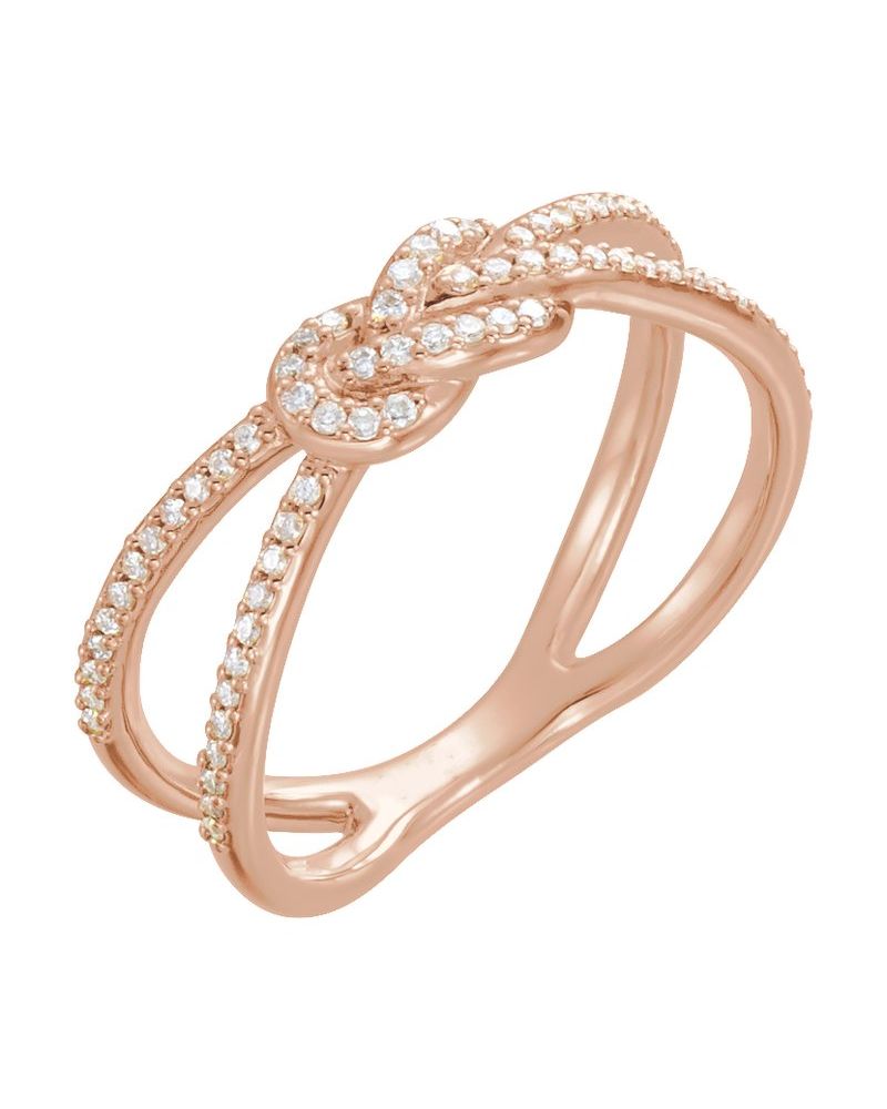 Anel Nó Cravejado em Ouro 14k com Diamantes Naturais – Modelo 4