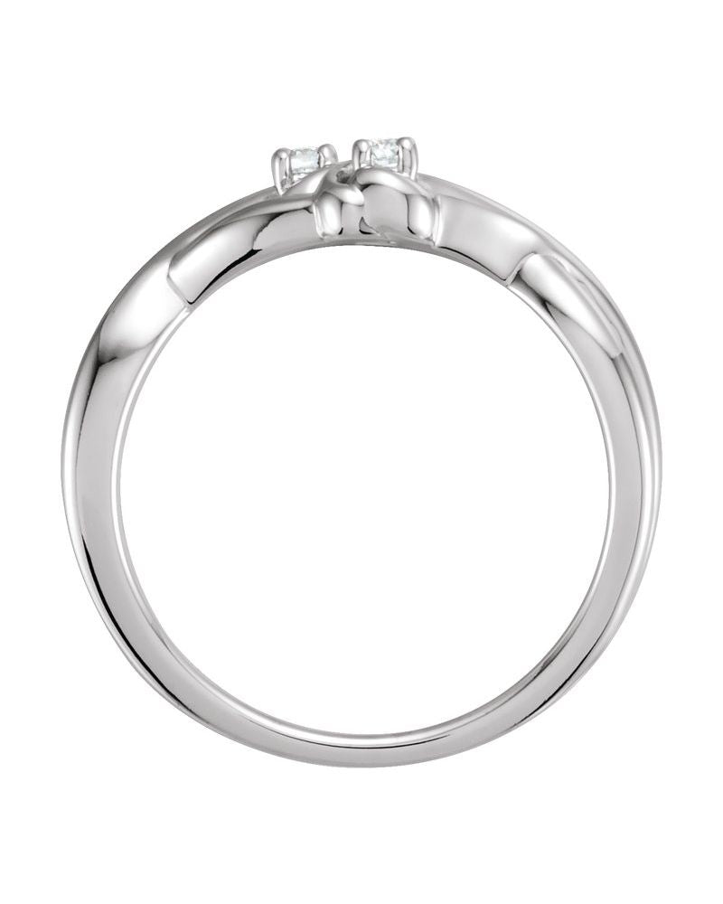 Anel Nó Duplo Cravejado em Ouro 14k com Diamantes Naturais
