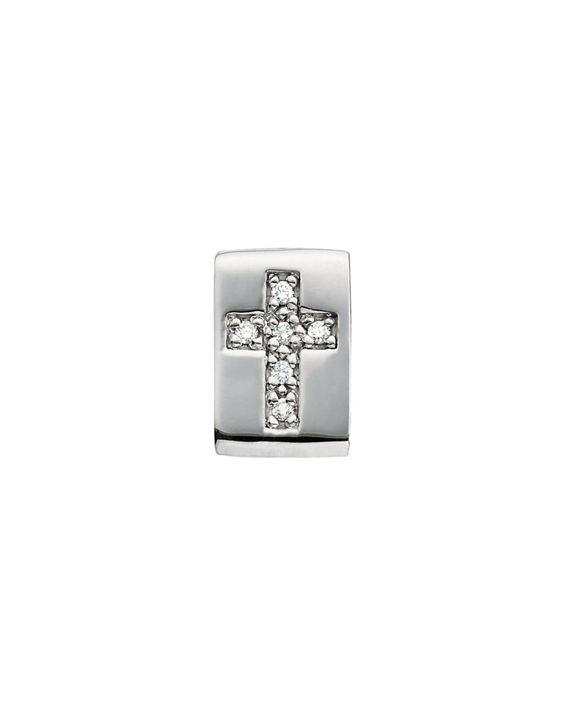 Pingente Passante Cruz em Ouro 14k com Diamantes Naturais