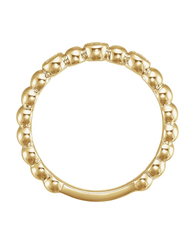 Anel Bolinhas com Cravação Bezel em Ouro 14k com Diamantes Naturais