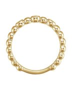 Anel Bolinhas com Cravação Bezel em Ouro 14k com Diamantes Naturais