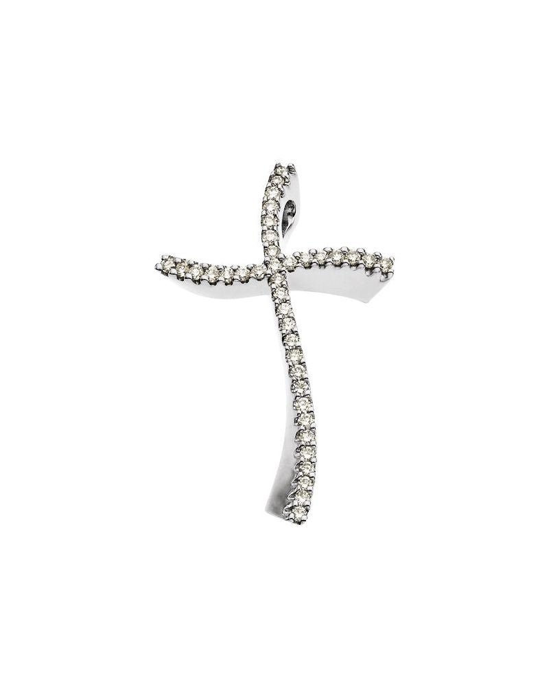 Pingente Passante Cruz Cravejado em Ouro 14k com Diamantes Naturais