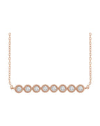 Colar Bolinhas Barra em Ouro 14k com Diamantes Naturais