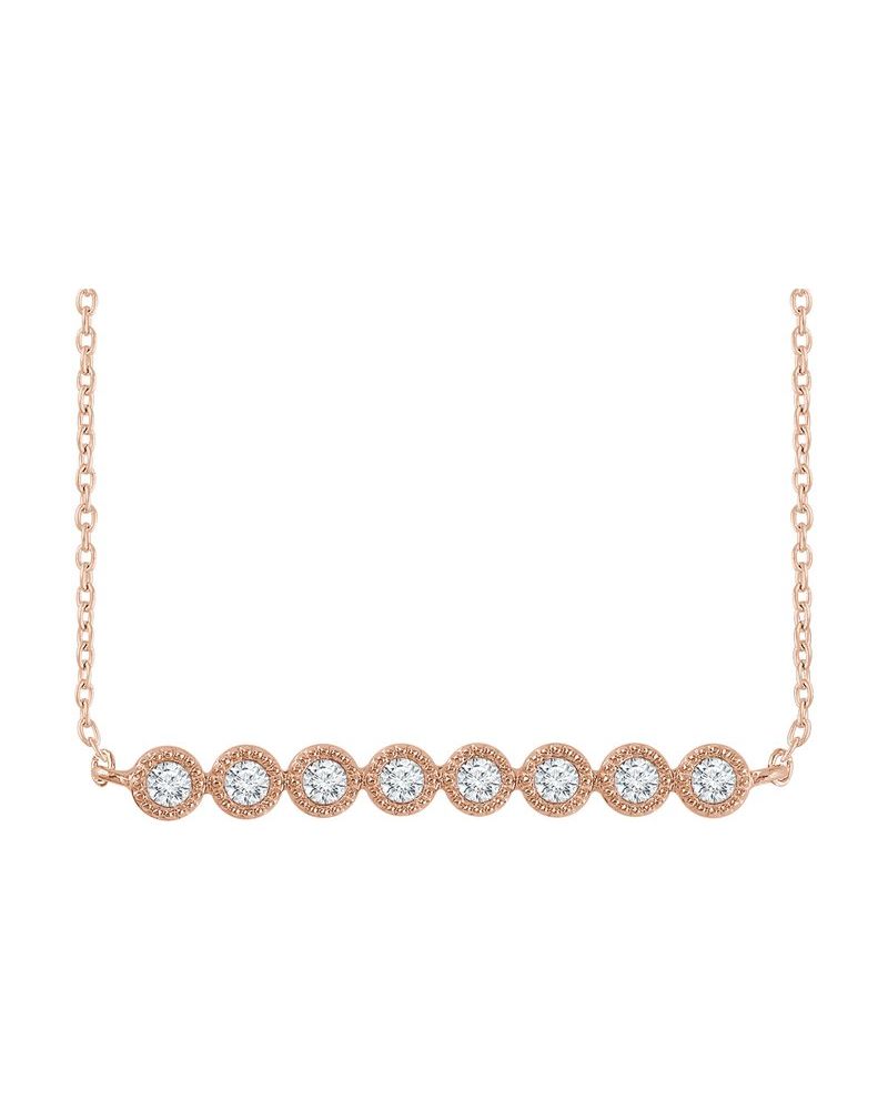 Colar Bolinhas Barra em Ouro 14k com Diamantes Naturais