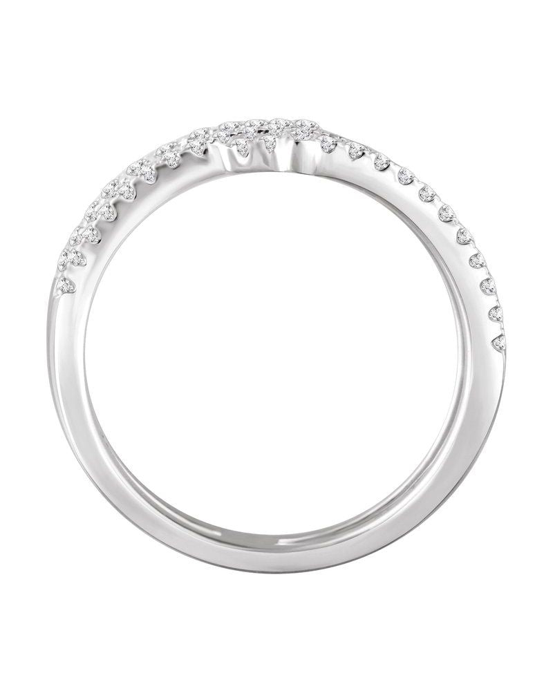 Anel Cruz Horizontal Cravejado em Ouro 14k com Diamantes Naturais – Modelo 2