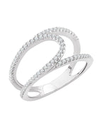 Anel Vazado Cravejado em Ouro 14k com Diamantes Naturais – Modelo 4