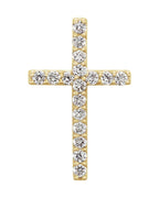 Pingente Cruz Delicado em Ouro 14k com Diamantes de Laboratório
