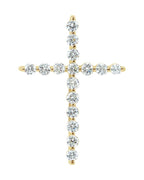 Pingente Cruz em Ouro 14k com Diamantes de Laboratório